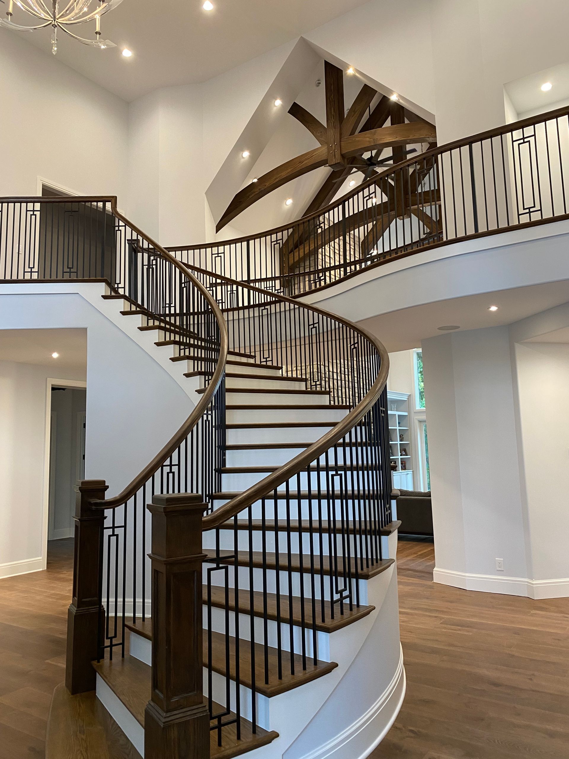 Custom made wood floors and stair system.