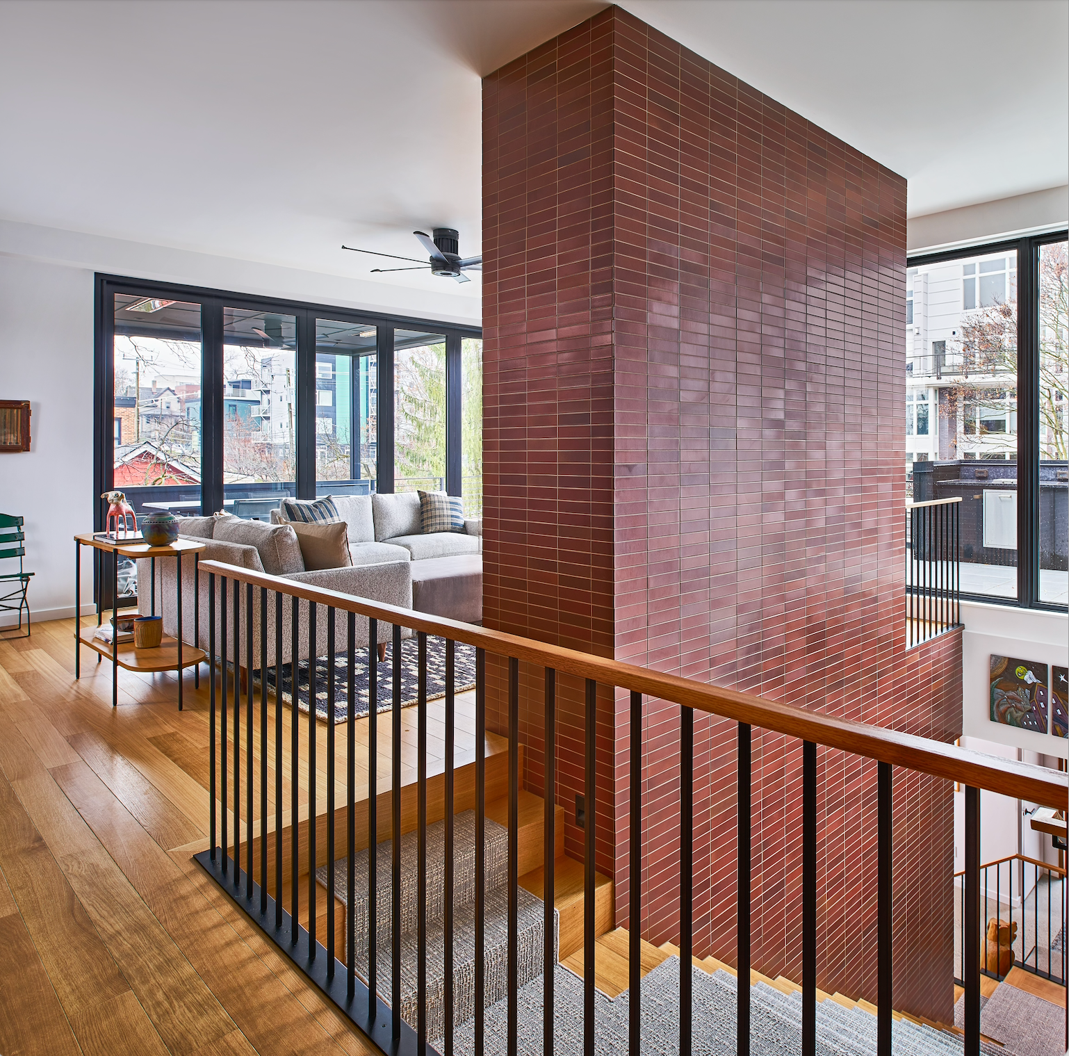 Matching floor and stairs.