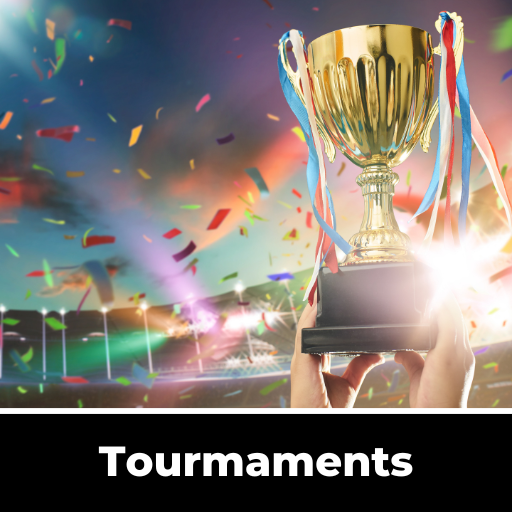 A person is holding a trophy with confetti falling in the background.