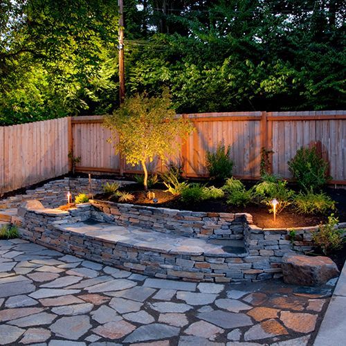 Backyard with Wood Fence — Dover, NJ — Carlos Canfield Landscaping Backyard with Wood Fence — Dover, NJ — Carlos Canfield Landscaping