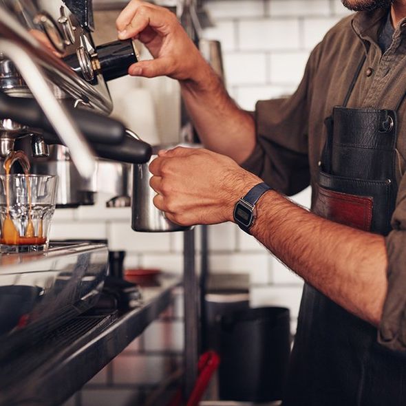 Barista Using a Coffee Maker — Cadillac, MI — All Beans Coffee Company