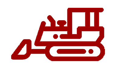 Red bulldozer icon.