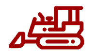 Red bulldozer icon.