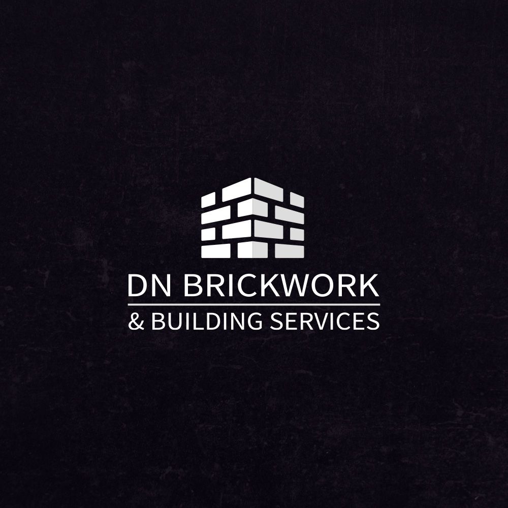 Logo for DN Brickwork: white brick structure over text on a black background.
