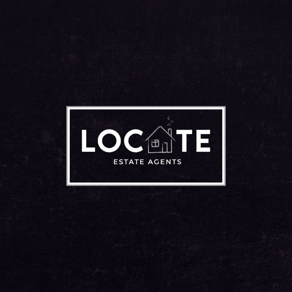 Locate Estate Agents logo with house icon in white on dark background.