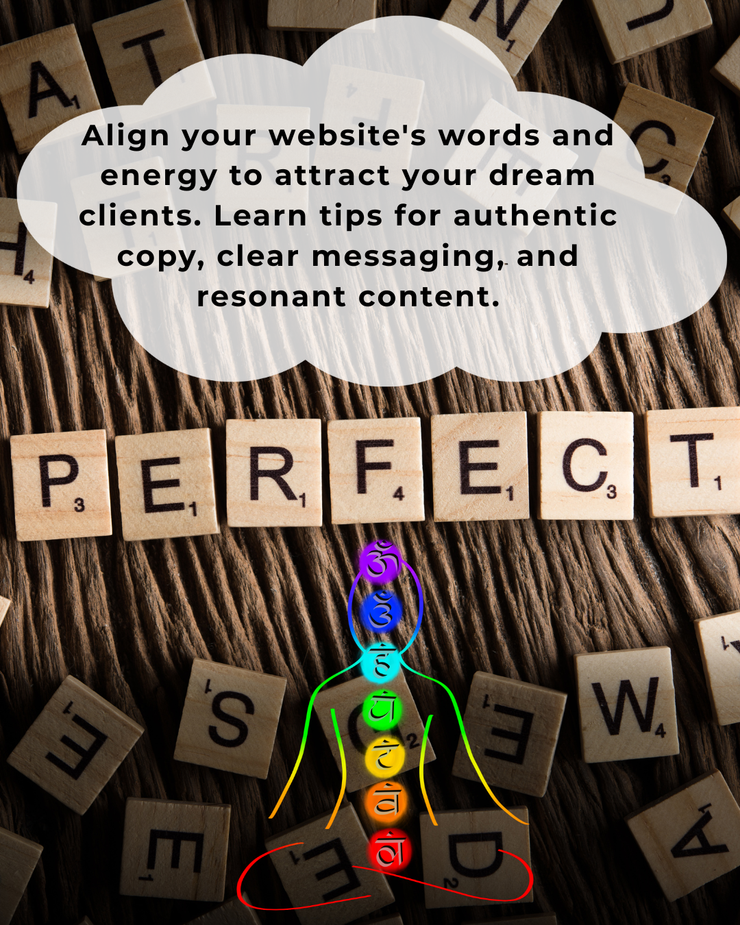 A poster that says align your website 's words and energy to attract your dream clients
