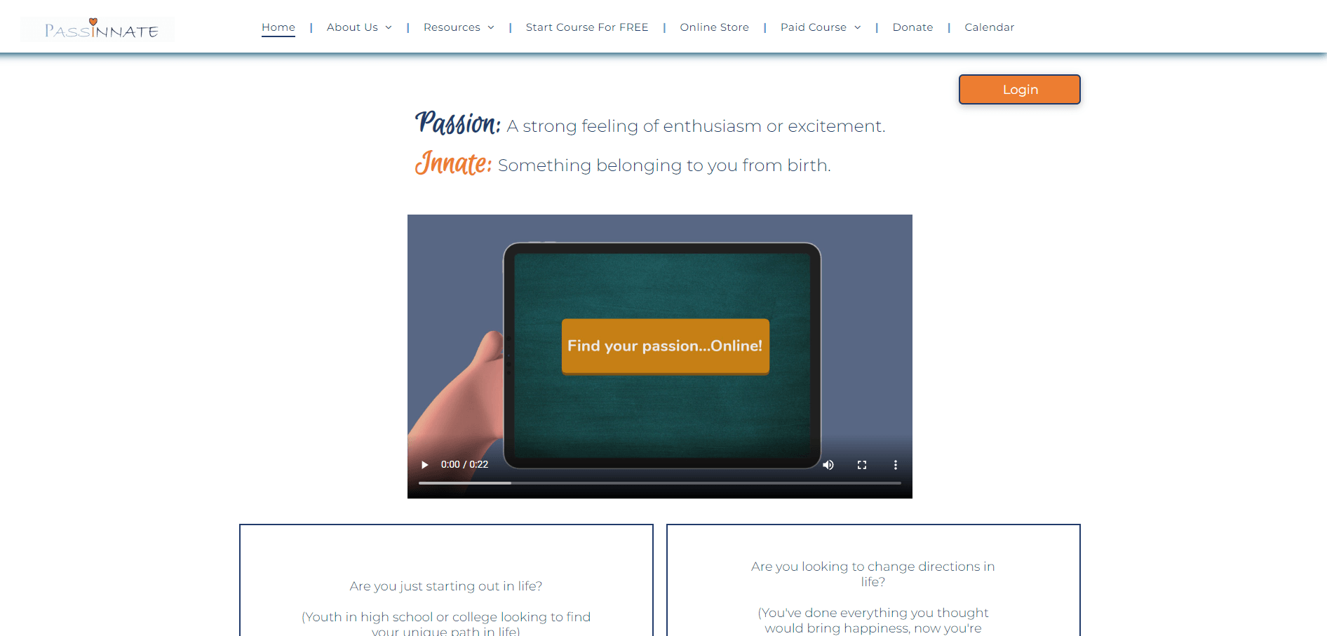 A screenshot of a website with a video on it