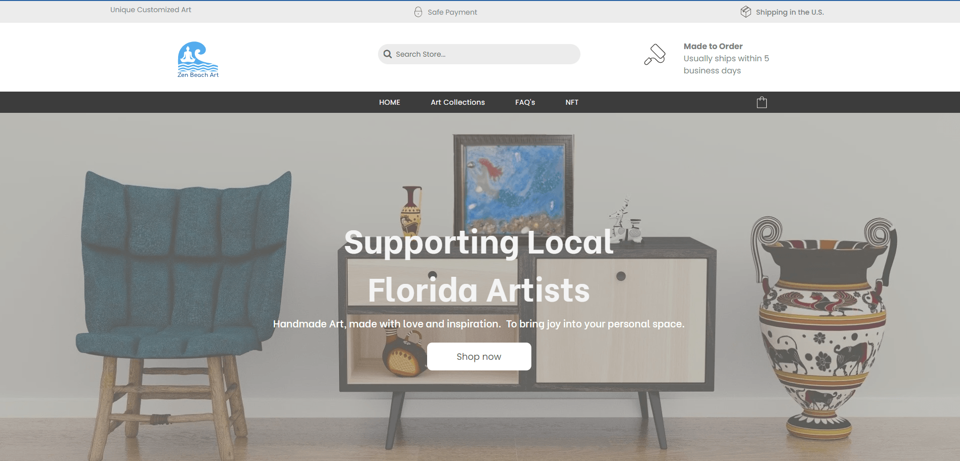 A website that is supporting local florida artists.