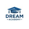 A dark blue logo featuring a graduation cap above the text "DREAM ACADEMY" with decorative stars on the sides.