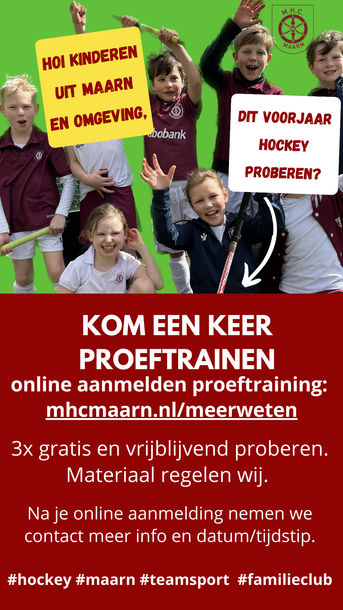 Online je kind aanmelden voor vrijblijvende proeftrainingen