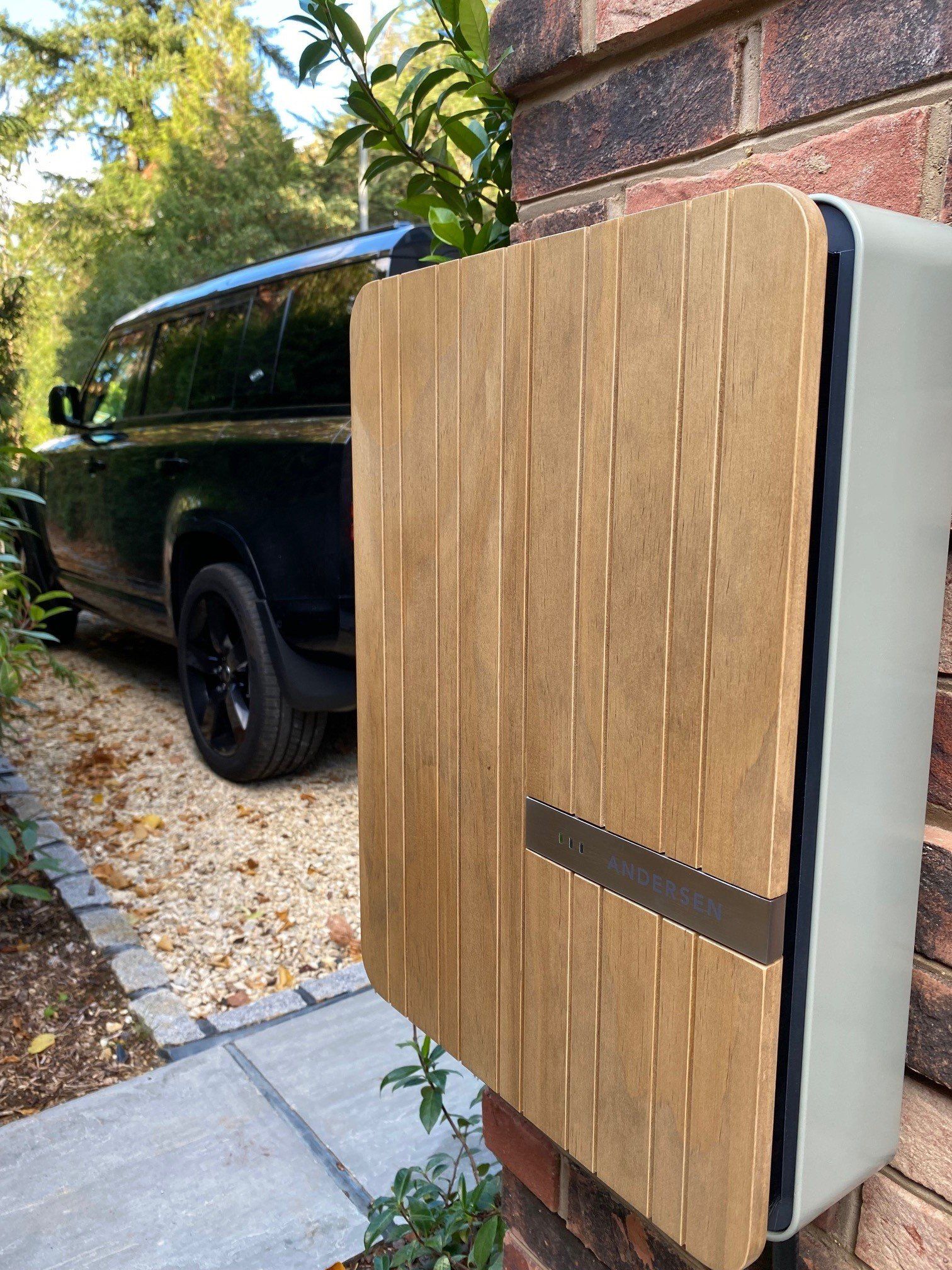 Andersen 7kW EV car charger with Accoya finish installation in Henley on Thames RG9