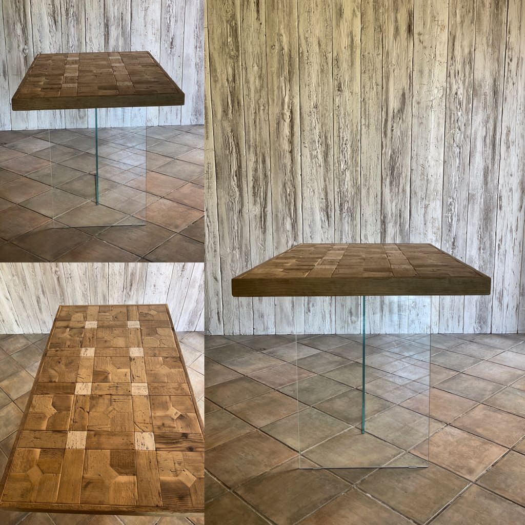tavolo realizzato con legno di recupero