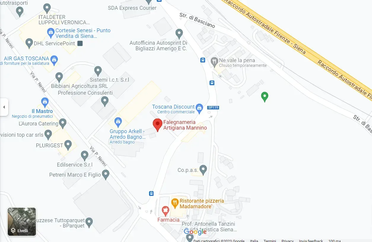 Mappa falegnameria Mannino 