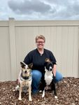 Picture of Owner and Lead trainer with her two dogs