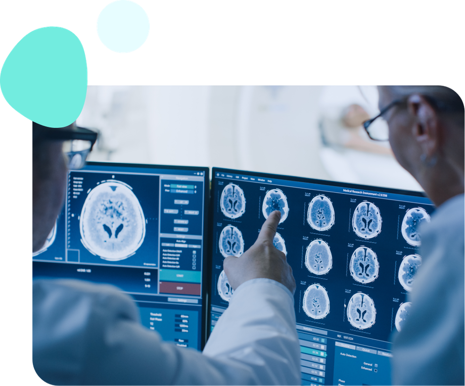 Reviewing a patient brain scan