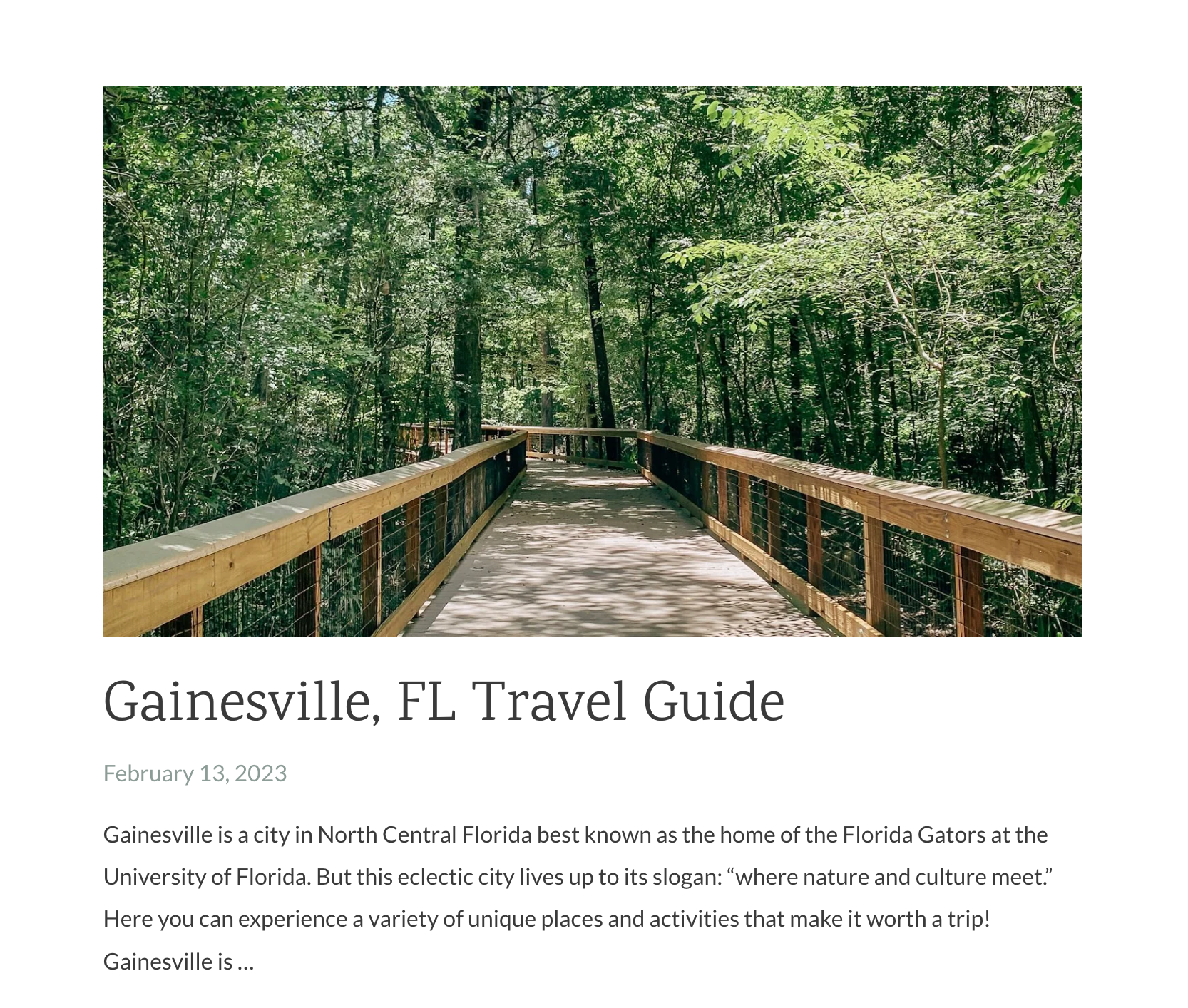 Lauren Gonzalez: 100 Things to Do in Gainesville Before You Die