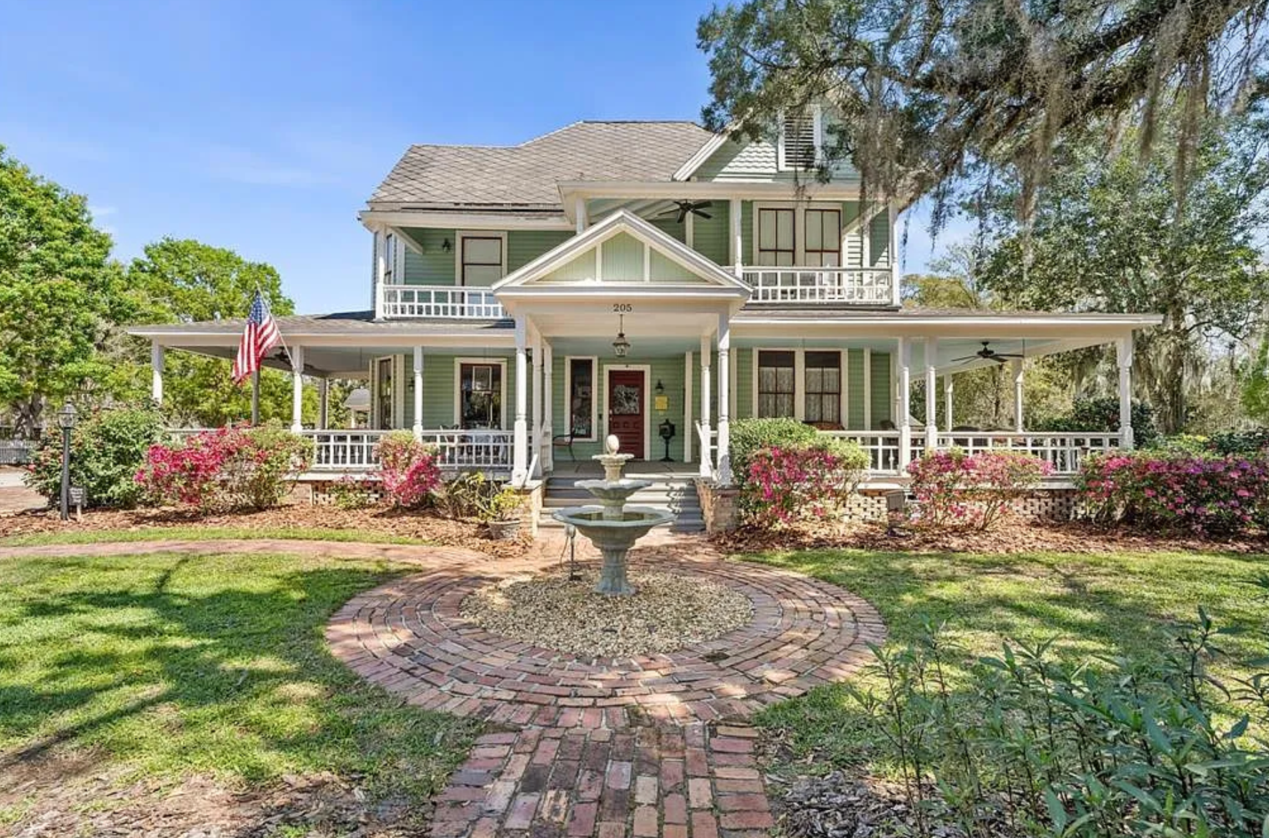 The interior and exterior of the entire Camellia Rose Inn as a whole home.