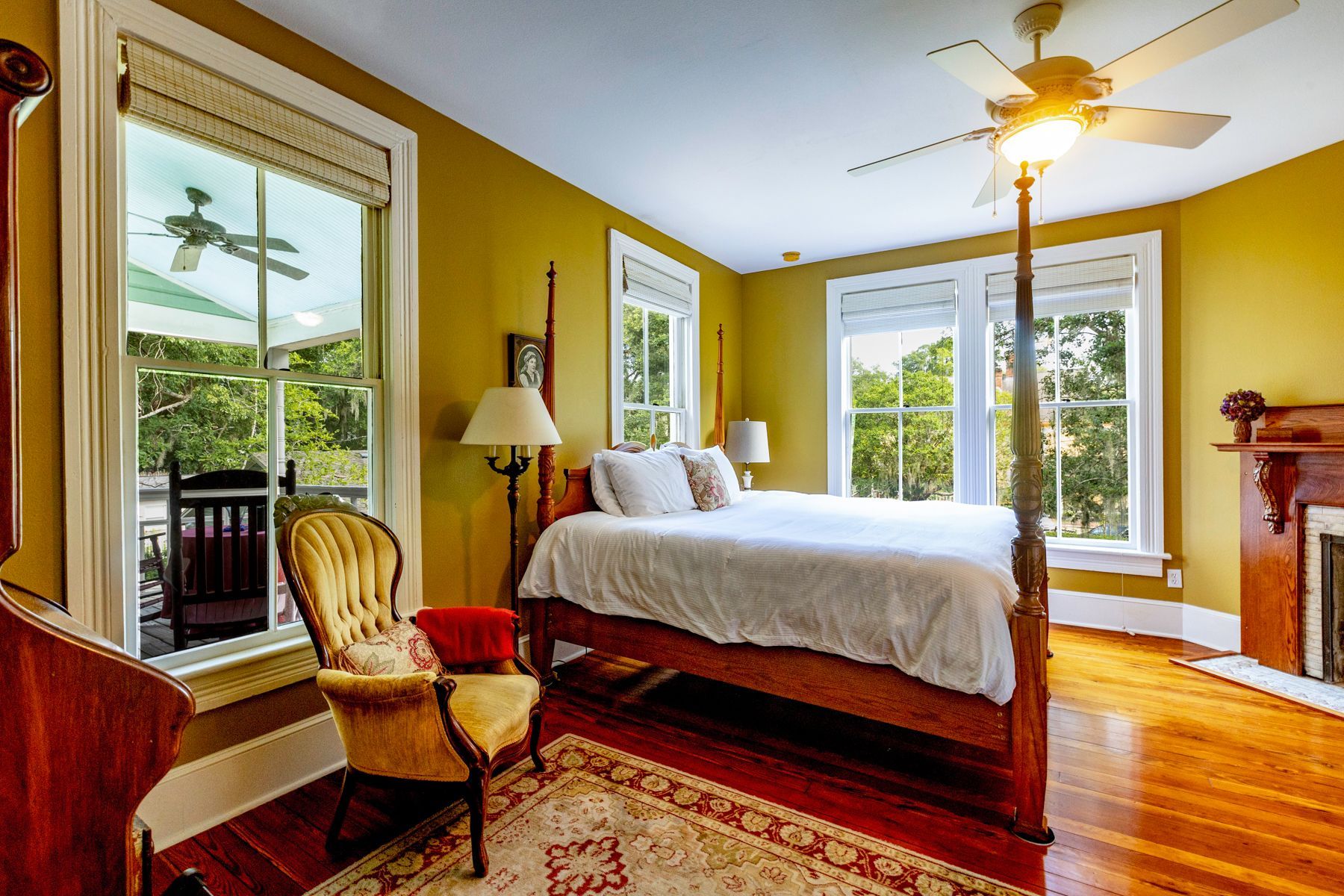 The interior and exterior of the entire Camellia Rose Inn as a whole home.