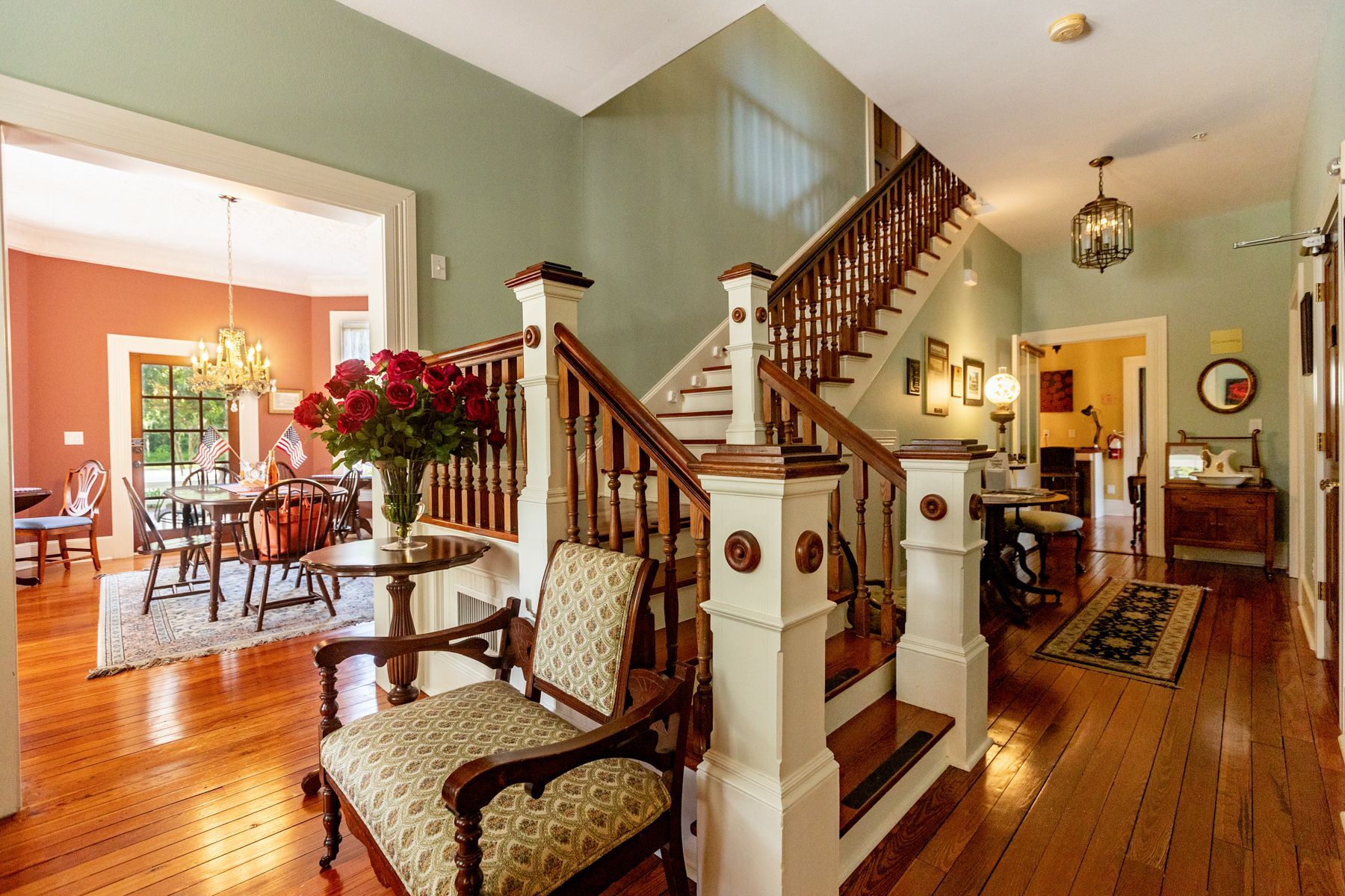 The interior and exterior of the entire Camellia Rose Inn as a whole home.