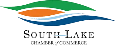 A logo for the south lake chamber of commerce