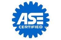 The ase certified logo is a blue gear on a white background.