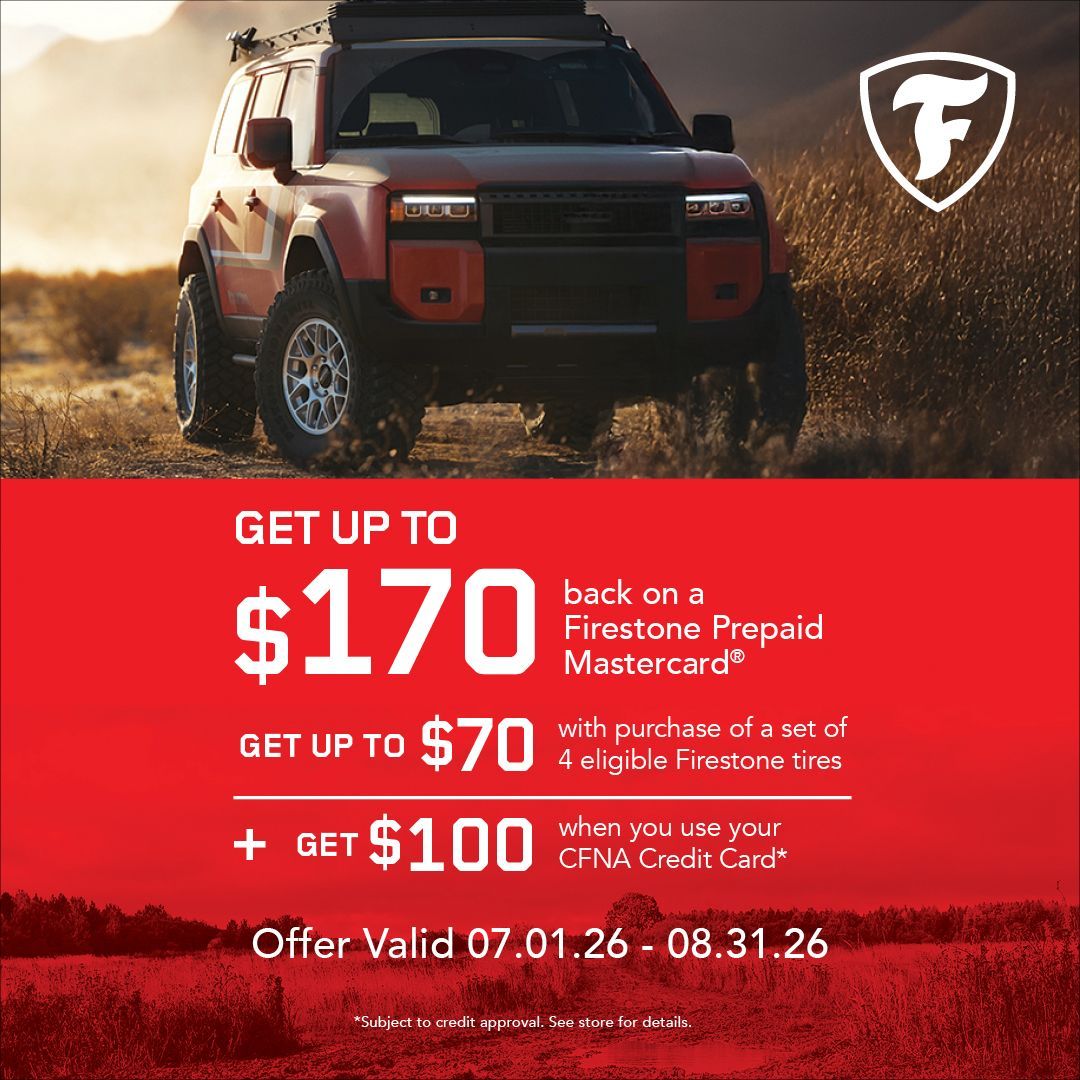 Ad for tires: Get $100 off instantly with purchase of 4 qualifying tires. Image shows a truck on a trail.