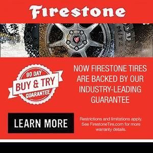 Firestone tires are backed by our industry leading guarantee.