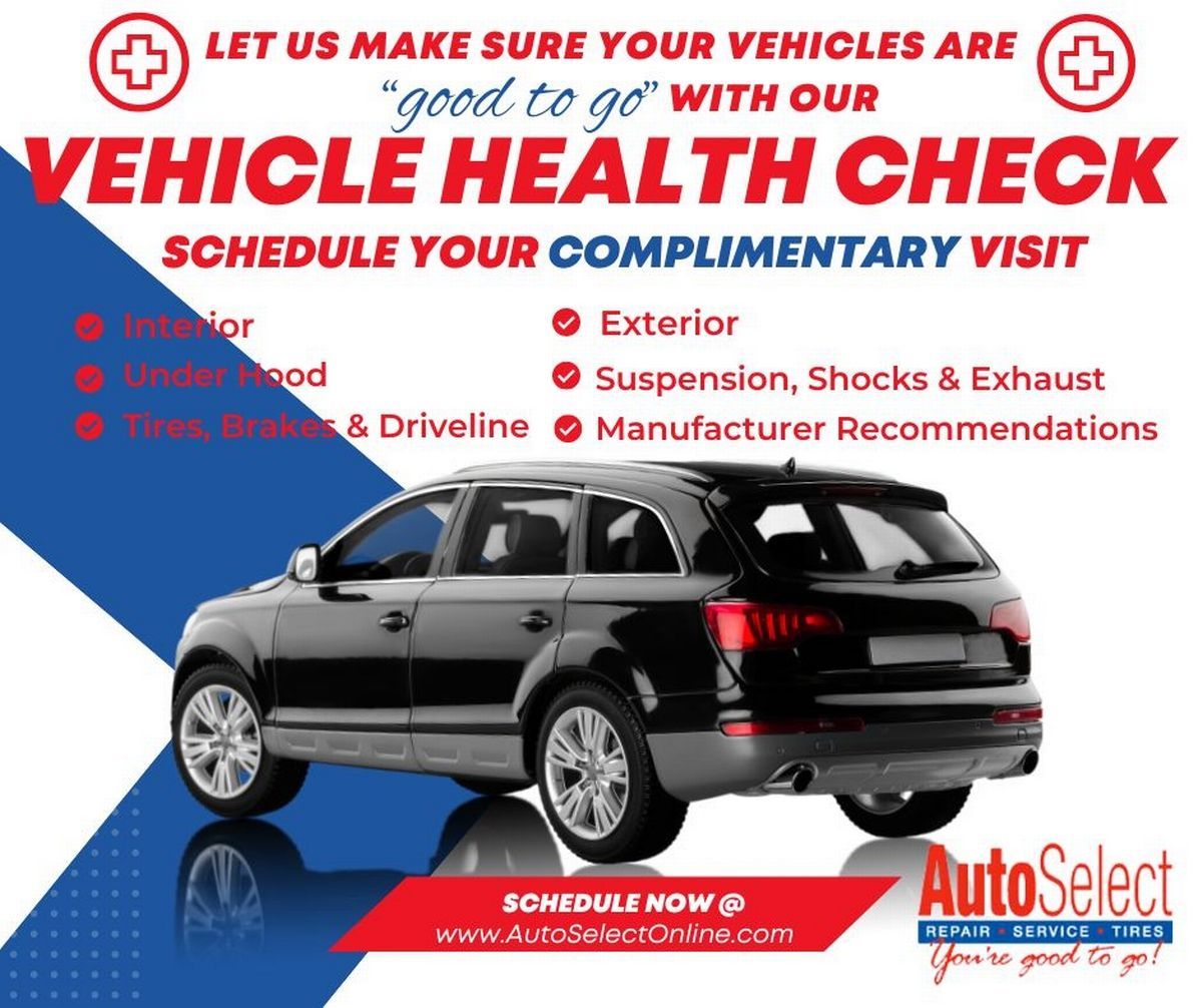 An advertisement for a vehicle health check by autoselect