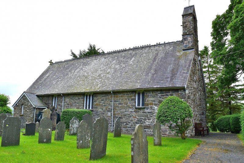 Listed Building  St Tydecho Parish Church at the top of Garthbeibio hill in Foel