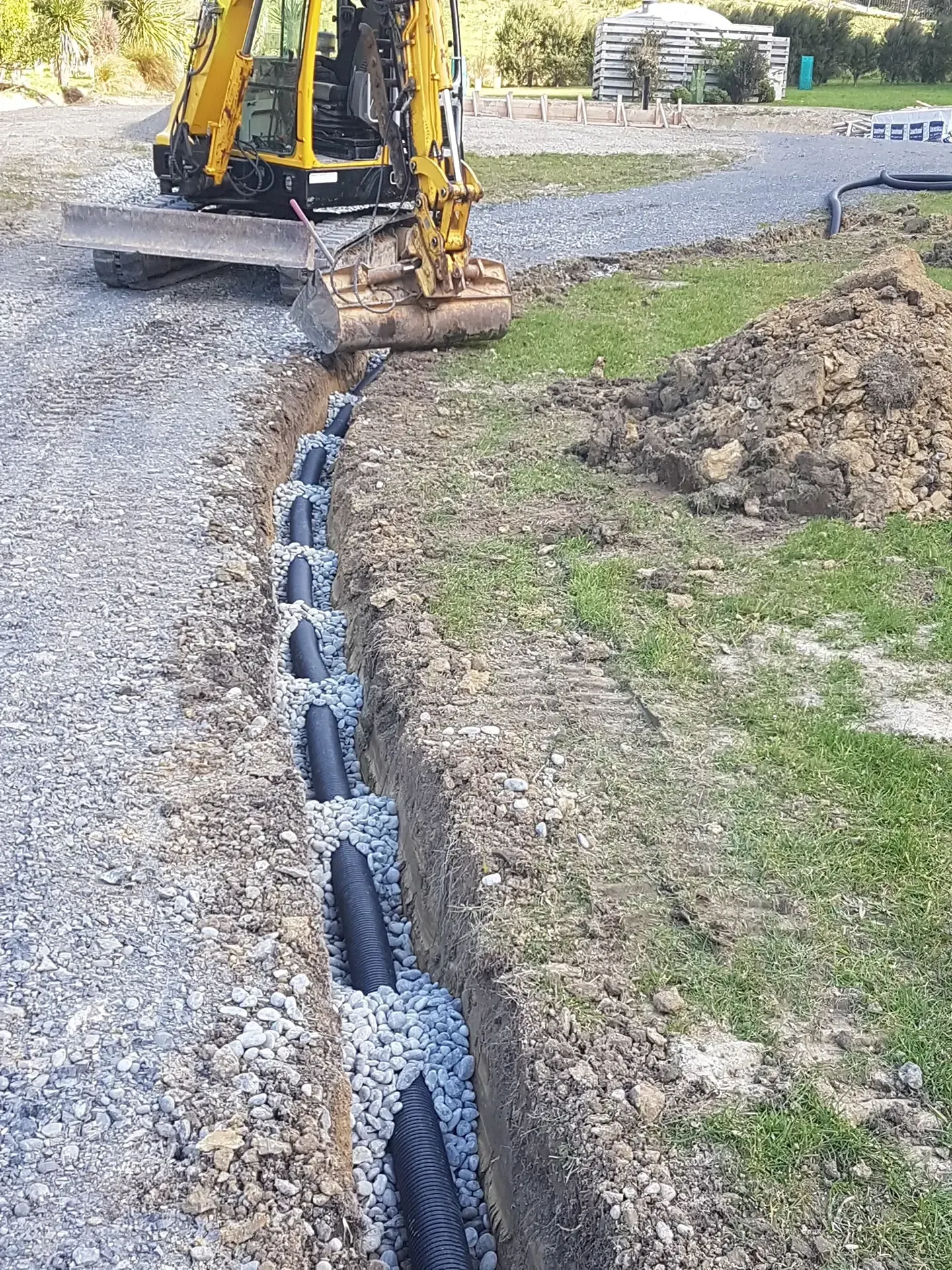 Oyster Bay Job by Bobcat Tipper Services in Marlborough, New Zealand.
