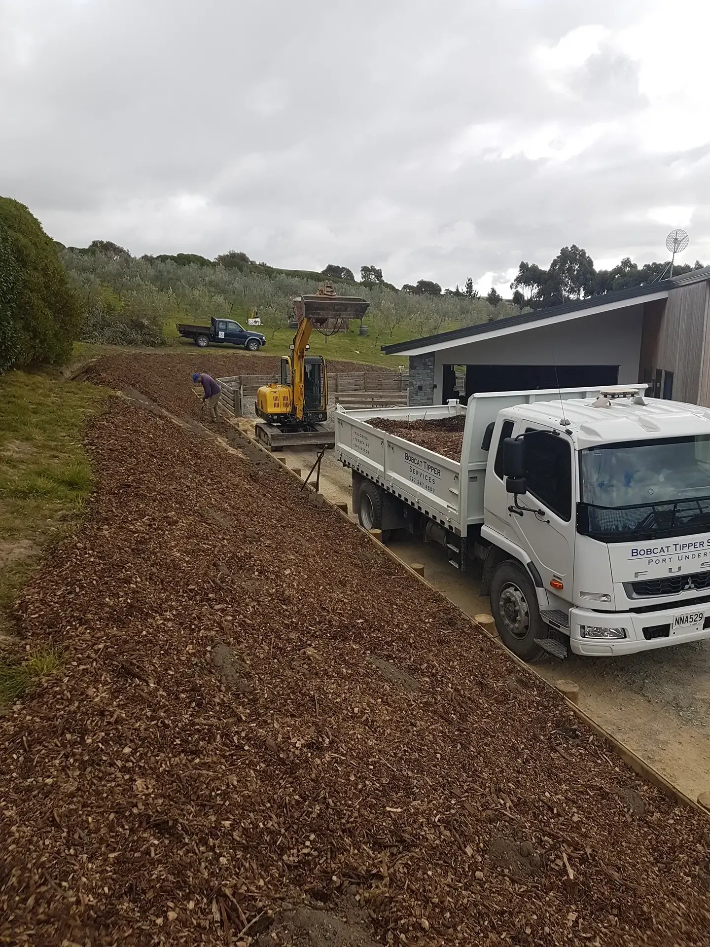 Redwood Pass Landscaping Job by Bobcat Tipper Services in Marlborough, New Zealand.