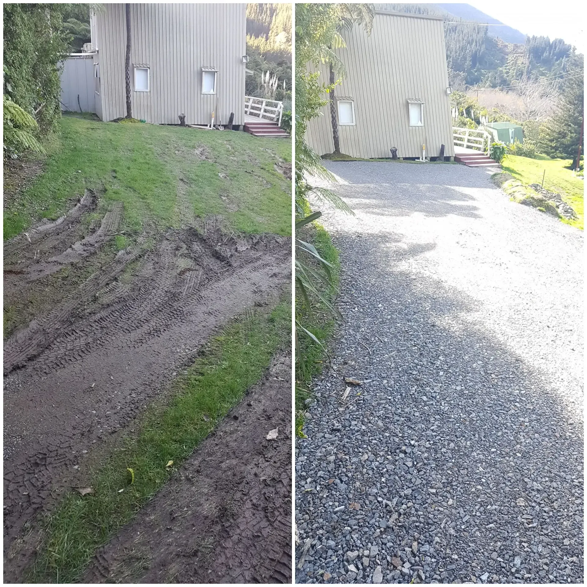 Underwood Farms Driveway Job by Bobcat Tipper Services in Marlborough, New Zealand.