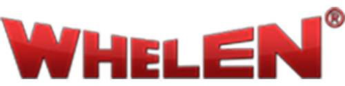 Red Whelen logo with a tilted effect and the registered trademark symbol.
