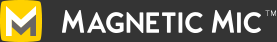 Logo for Magnetic Mic. Yellow square with an 