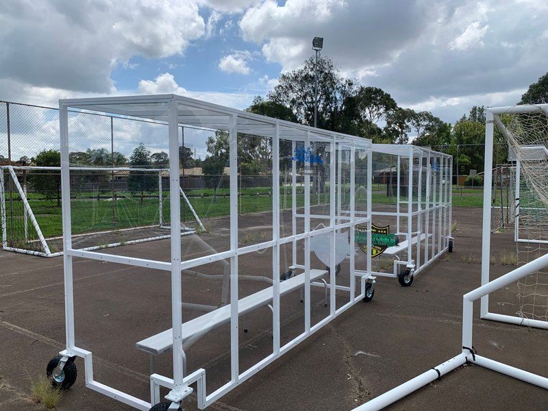 White Metal Soccer Goal — Sydney, NSW — A.S.S Fencing