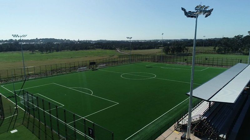 Aerial View of an Empty Soccer Field — Sydney, NSW — A.S.S Fencing
