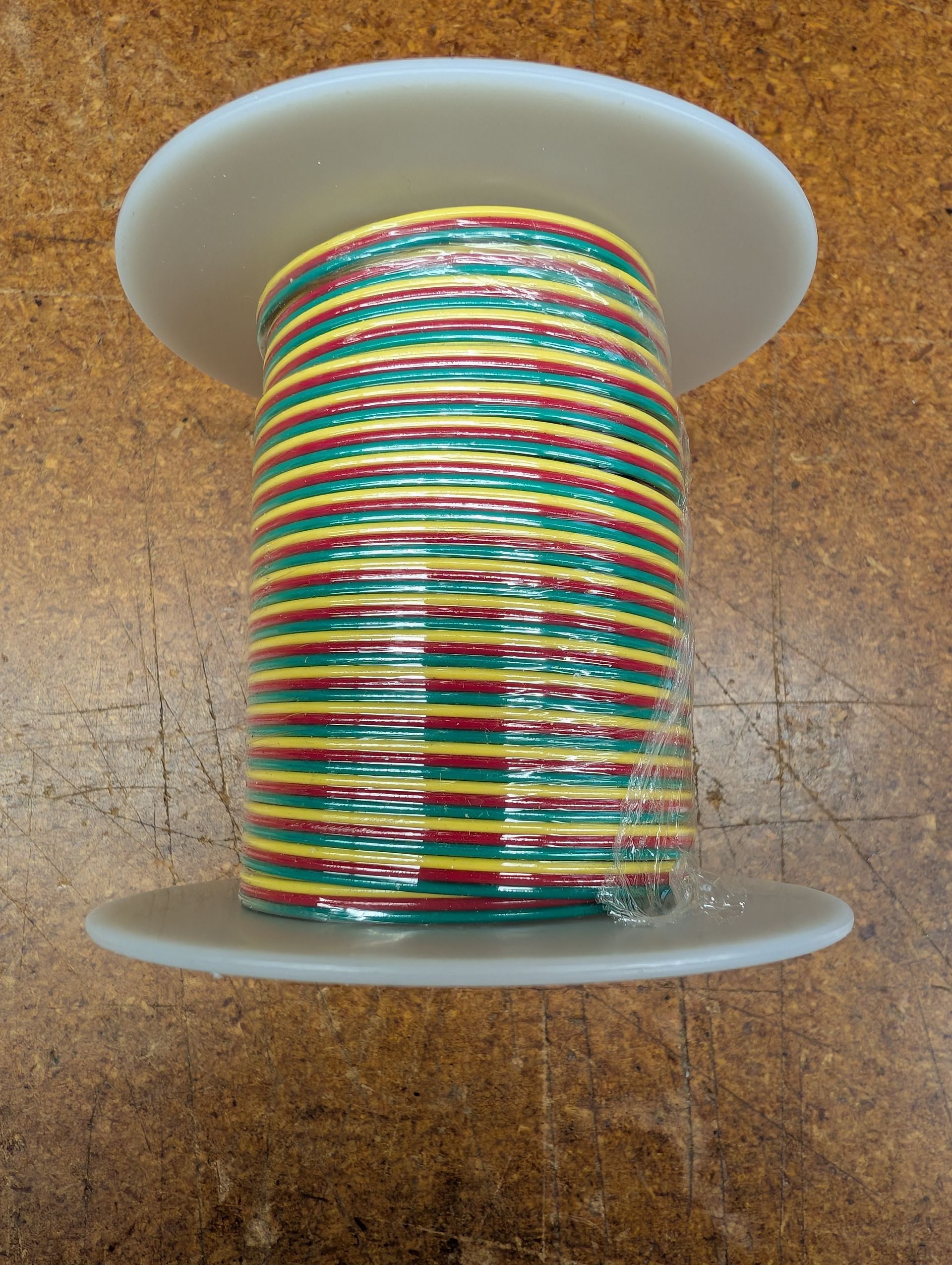 3CW22-1  3 Conductor Wire - 22 Gauge - Yellow/Red/Green - 100'