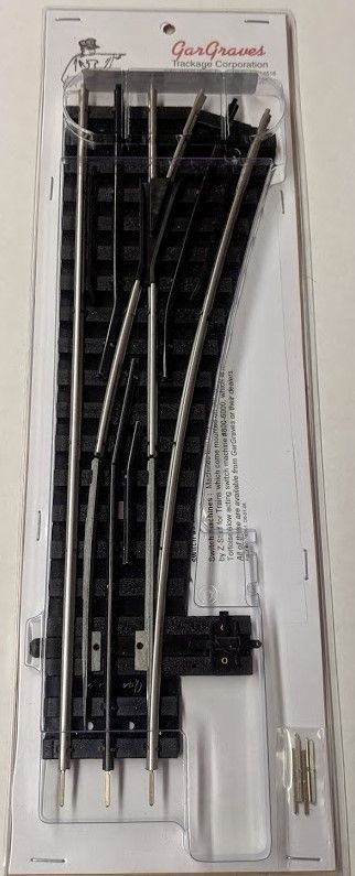 143 RH Manual O-72 Switch - Phantom w/Tinplate Outside Rails