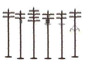 6-37939 Scale Telephone Poles - Assorted