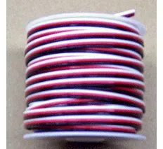 3CW18-1    3 Conductor Wire - 18 Gauge - Black/White /Red- 100'