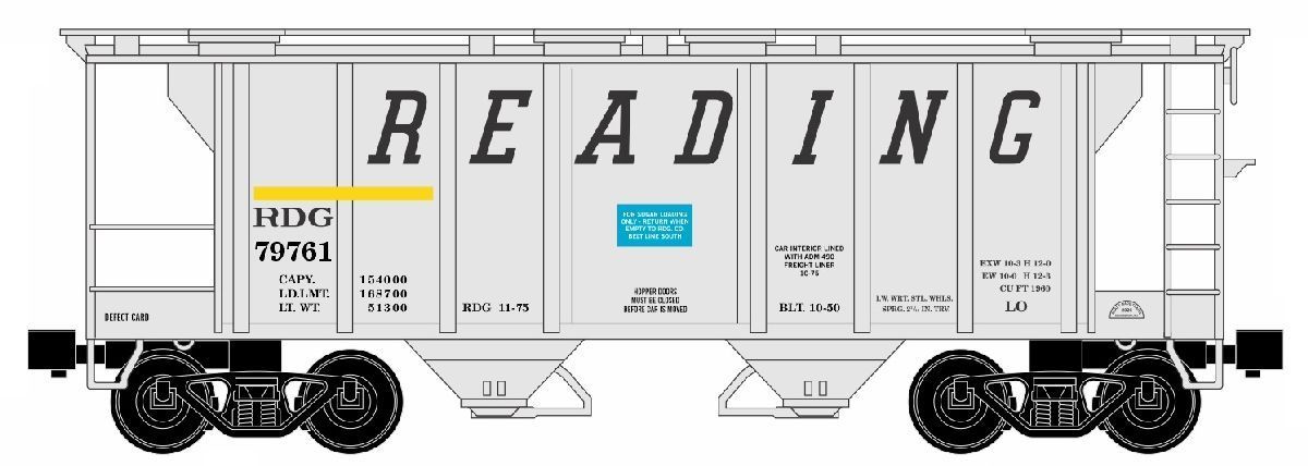 RMT86320 Reading 2-Bay Covered Hopper
