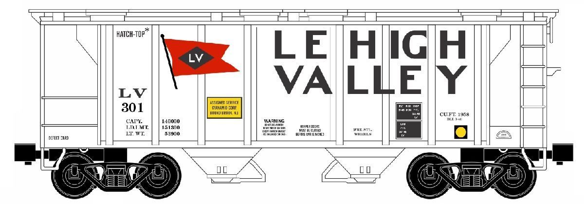 RMT86338 Lehigh Valley 2-Bay Covered Hopper