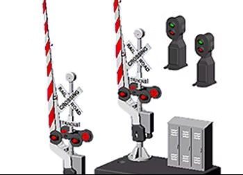 DZ-1010 Crossing Gate Set w/2 Block Signal Detectors Sound