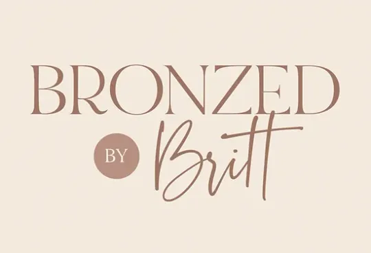 A logo for a company called bronzed by britt.