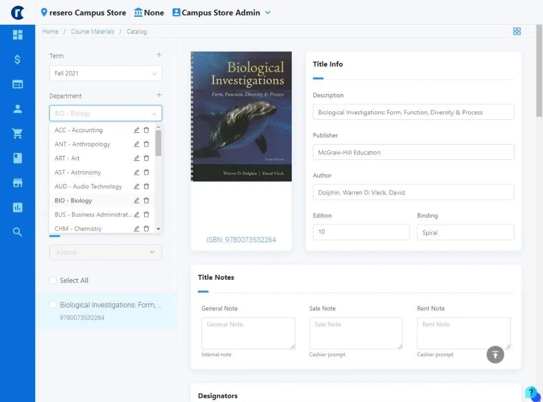 Screenshot of a digital library interface; displays a book cover, its details, and search filters.