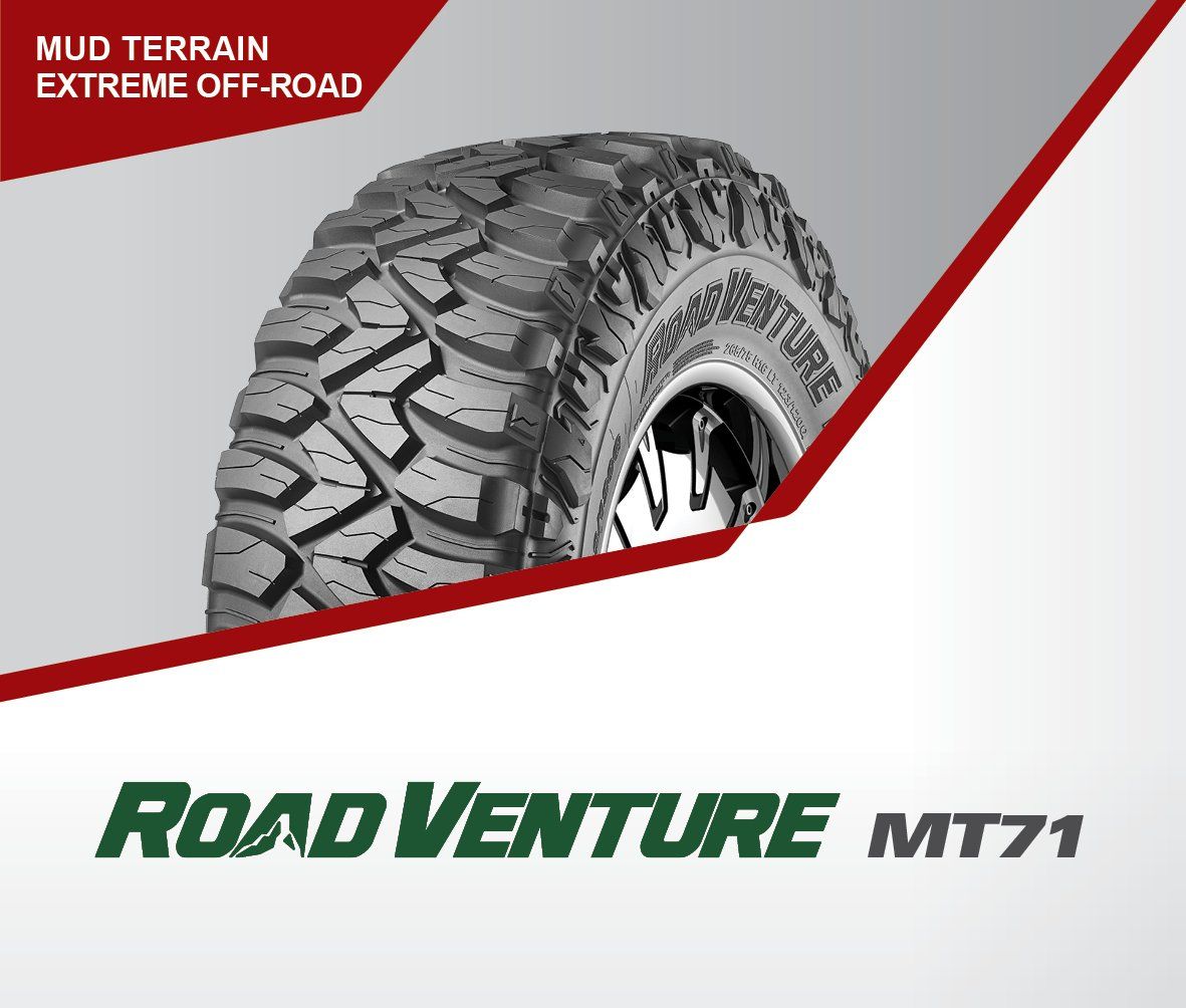 Aggressive design for increased off-road traction and durability the all-new RoadVenture MT71 from Kumho is the latest in mud-terrain technology.