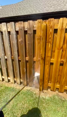 power washing fence