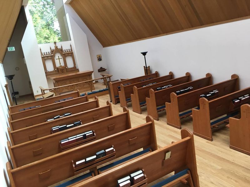 The interior of the Chapel of the Good Shepherd.