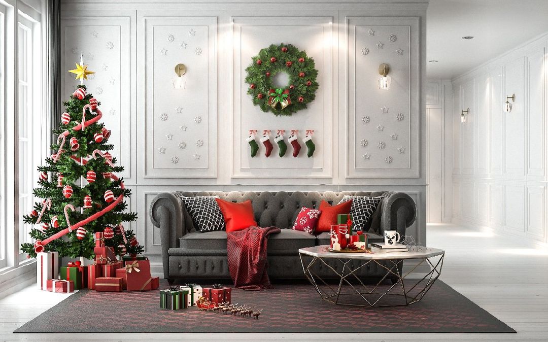casa decorata a tema natalizio