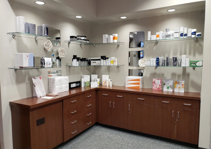 Skin Care Cream Shelf — Indianapolis, IN — Interface Aesthetic Surgery Group
